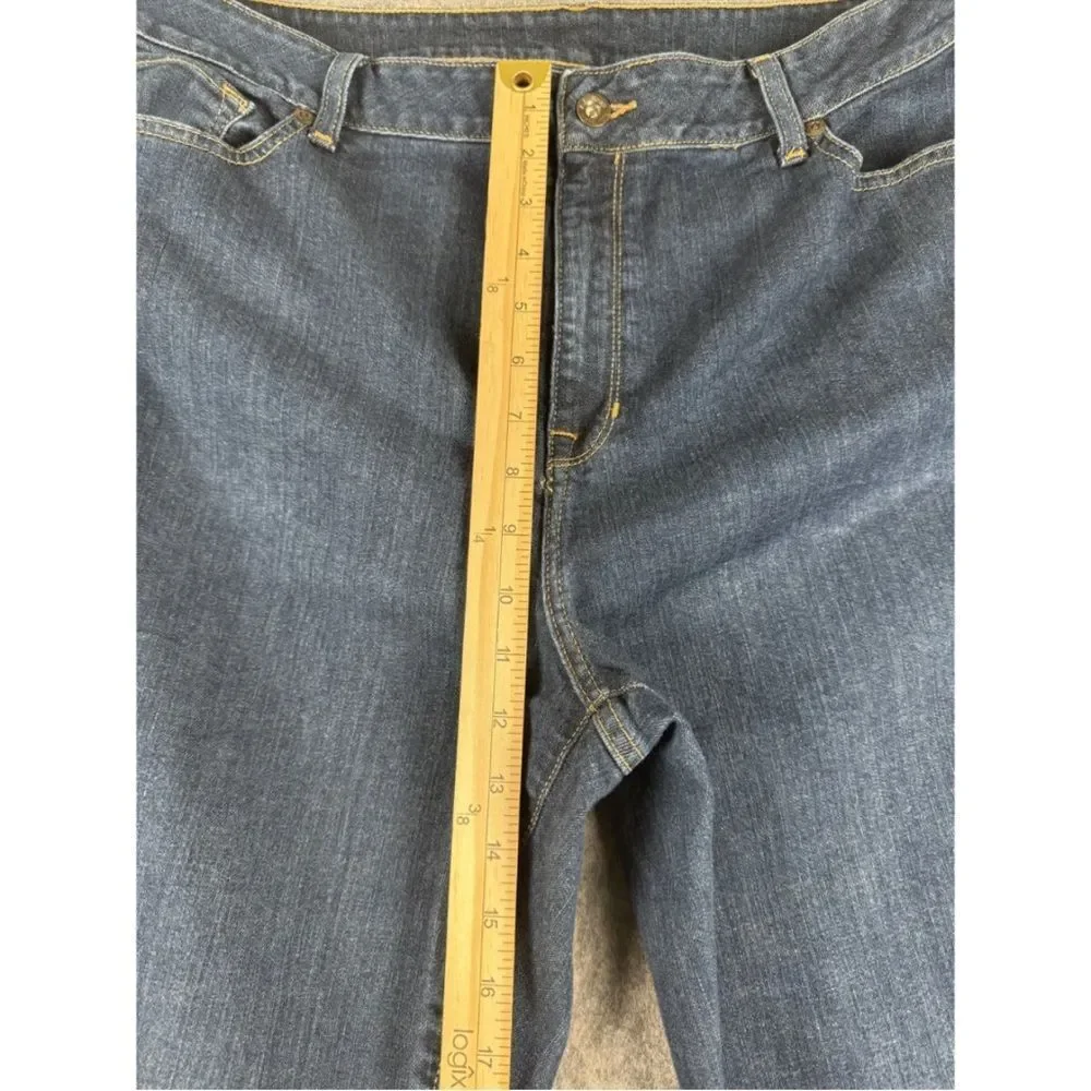 L.L.Bean Bootcut Jeans Women's Size‎ 18 Blue Denim Dark Wash Classic Fit Preppy